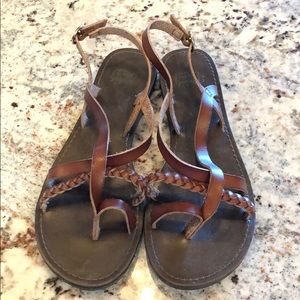 brown strappy sandals